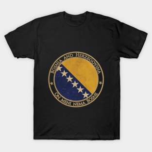 Vintage Bosnia and Herzegovina Europe European EU Flag T-Shirt